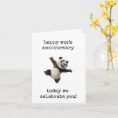 Happy Work Anniversary, Celebrate You, Panda Bear Kaart (Gele Bloem)