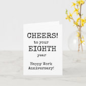 Happy Work Jubileum, achtste jaar Kaart (Gele Bloem)