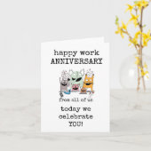 Happy Work Jubileum, Celebration Kaart, Schattige Kaart (Gele Bloem)