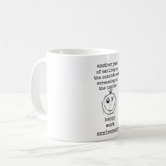 Happy Work Jubileum, collega, Boss Gift Mok (Voorkant links)