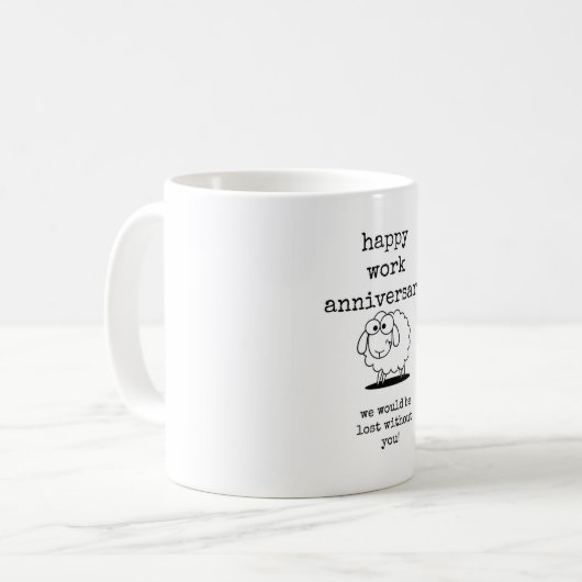 Happy Work Jubileum, collega cadeau Koffiemok (Voorkant links)