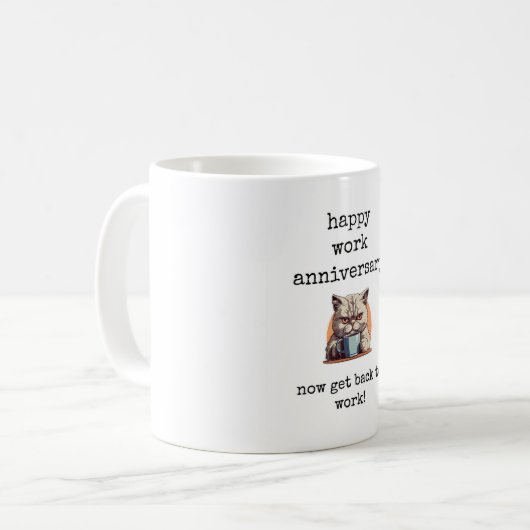 Happy Work Jubileum, Coworker Gift, Cat Mok (Voorkant links)