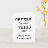 Happy Work Jubileum derde jaar Kaart (Gele Bloem)