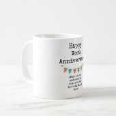 Happy Work Jubileum, Funny Coworker Coffee Mok (Voorkant links)