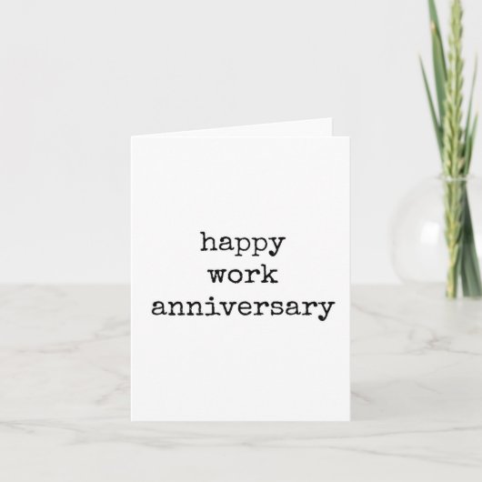 Happy Work Jubileum, minimalistisch, typografie Kaart (Voorkant)