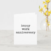 Happy Work Jubileum, minimalistisch, typografie Kaart (Gele Bloem)