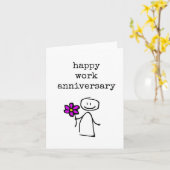 Happy Work Jubileum, Schattige Wenskaart Kaart (Gele Bloem)