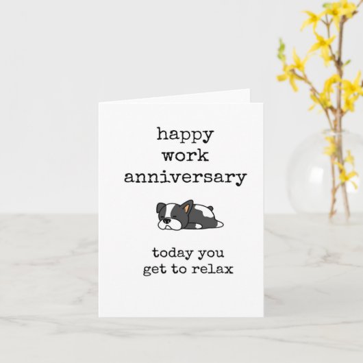 Happy Work Jubileum, vandaag kunt u ontspannen Kaart (Gele Bloem)