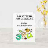 Happy Work Jubileum, vandaag vieren we jullie Kaart (Gele Bloem)