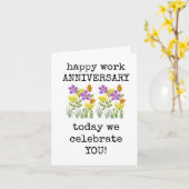 Happy Work Jubileum, vandaag vieren we jullie Kaart (Gele Bloem)