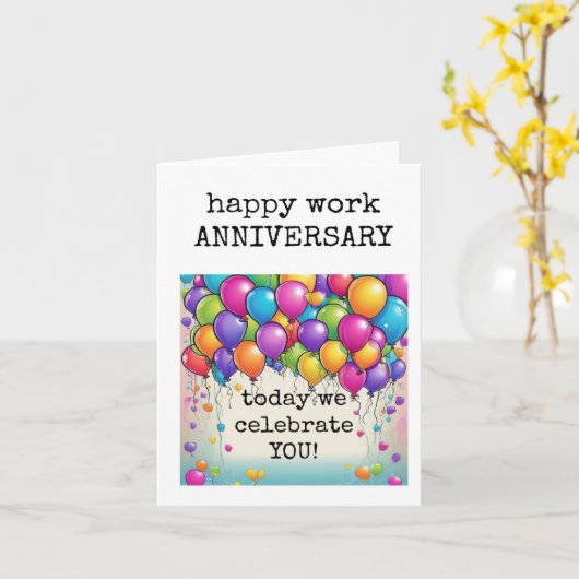 Happy Work Jubileum, vier je Kaart (Gele Bloem)