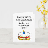 Happy Work Jubileum, Vier je, taart, Kaart (Gele Bloem)