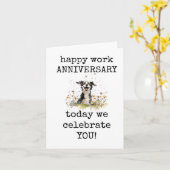 Happy Work Jubileum, Vier U, Schattigee Kaart (Gele Bloem)