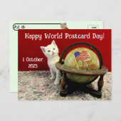 Happy World Briefkaart Day met Tuffy McStuff - Cat (Voorkant / Achterkant)