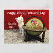 Happy World Briefkaart Day met Tuffy McStuff - Cat (Voorkant)
