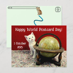 Happy World Briefkaart Day van Tuffy McStuff - Cat