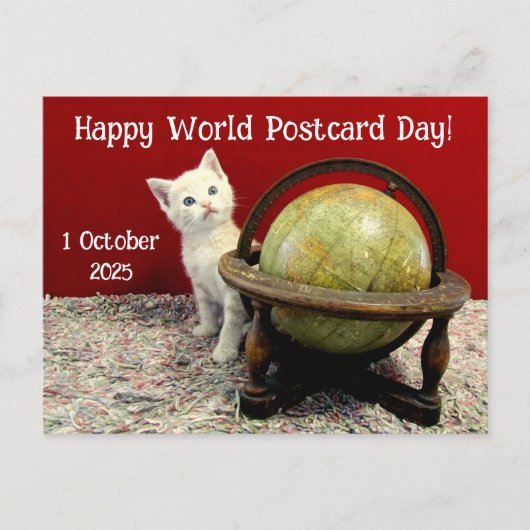 Happy World Briefkaart Day van Tuffy McStuff - Cat (Voorkant)