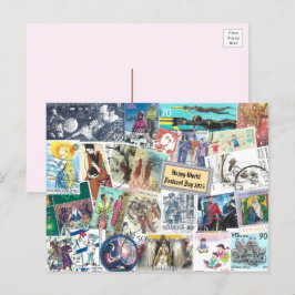 Happy World Briefkaart Day - Verzending met mensen