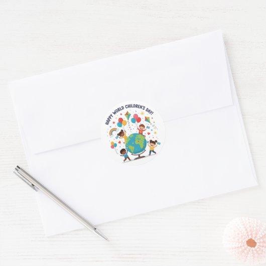 Happy World Children’s Day Celebration Sticker (Envelop)