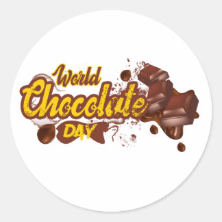 Happy World Chocolate Day Ronde Sticker