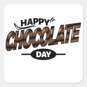Happy World Chocolate Day Vierkante Sticker
