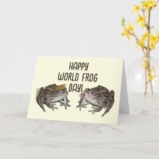 Happy World Frog Day Kaart (Gele Bloem)
