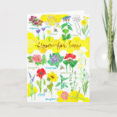 Happy World Honey Bee Day Bloemen voor Bijen Kaart (Voorkant)