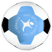 Happy World Kinderdag Blauwe Glitter Voetbal (Gedraaid)