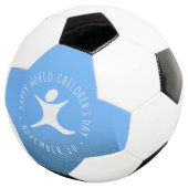 Happy World Kinderdag Blauwe Glitter Voetbal (Drie kwart)