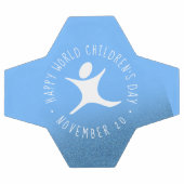 Happy World Kinderdag Blauwe Glitter Voetbal (Enkel)