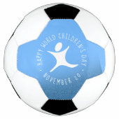 Happy World Kinderdag Blauwe Glitter Voetbal (Voorkant)