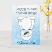 Happy World Toilet Day Funny Feestdagen Kaart (Gele Bloem)