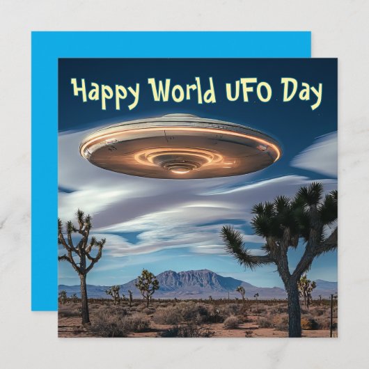 Happy World UFO Day Feestdagenkaart (Voorkant / Achterkant)