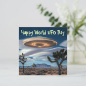 Happy World UFO Day Feestdagenkaart (Staand voorkant)