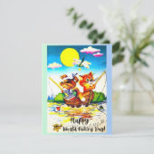 Happy World Vissen Day Kaart (Staand voorkant)