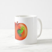 Happy Worm in Red Apple Funny Mug - schilderen Koffiemok (Voorkant rechts)