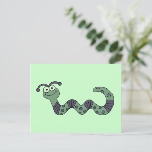 Happy Worm Tshirts en cadeautjes Briefkaart (Staand voorkant)