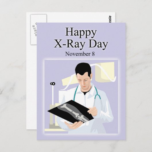 Happy X-Ray Dag 8 november Briefkaart (Voorkant / Achterkant)
