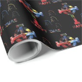 Happy Xmas blak Cadeaupapier (Rol Hoek)