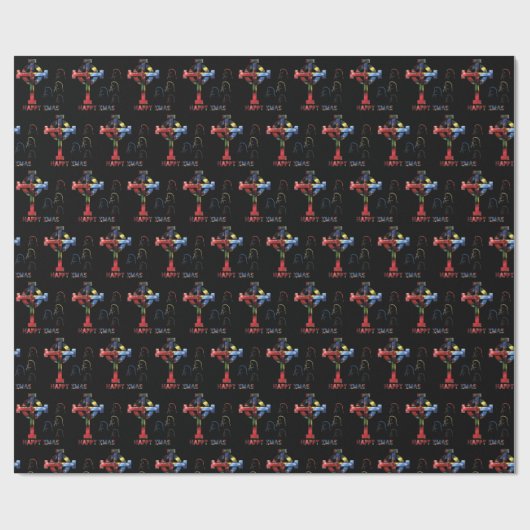 Happy Xmas blak Cadeaupapier (Vlak)