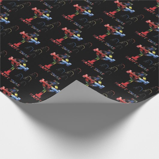 Happy Xmas blak Cadeaupapier (Hoek)