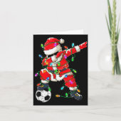 Happy Xmas Dabbing Santa Soccer Christmas Pajamas  Kaart (Voorkant)