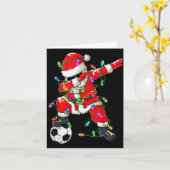 Happy Xmas Dabbing Santa Soccer Christmas Pajamas  Kaart (Gele Bloem)