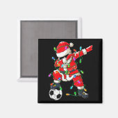 Happy Xmas Dabbing Santa Soccer Christmas Pajamas  Magneet (Voorkant / Achterkant)