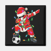 Happy Xmas Dabbing Santa Soccer Christmas Pajamas  Magneet (Voorkant)