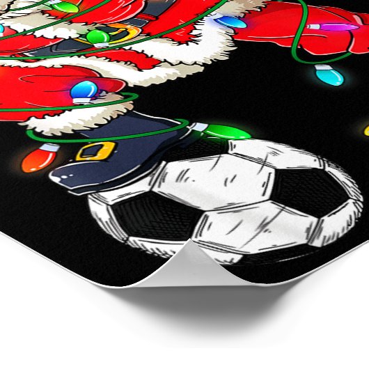 Happy Xmas Dabbing Santa Soccer Christmas Pajamas  Poster (Hoek)