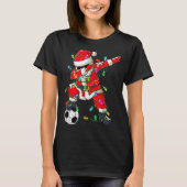 Happy Xmas Dabbing Santa Soccer Christmas Pajamas  T-shirt (Voorkant)