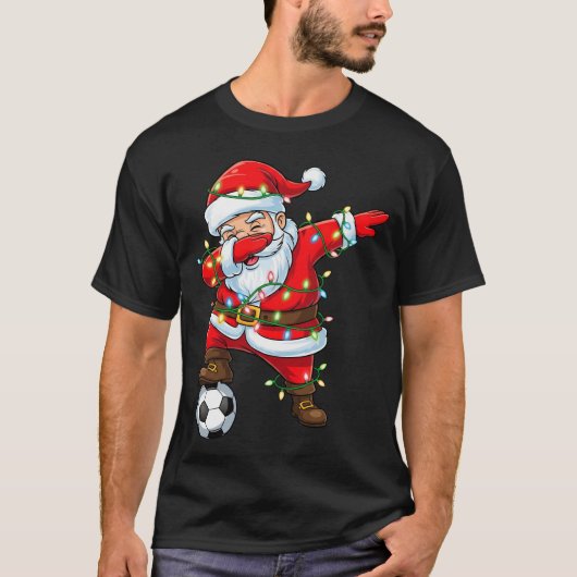 Happy Xmas Dabbing Santa Soccer Christmas T-shirt (Voorkant)