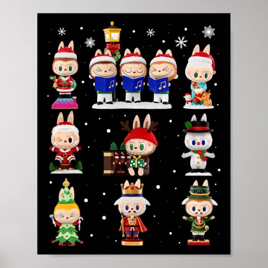 Happy Xmas Labubu Lover Schattige Labubu De Monste Poster (Voorkant)