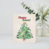 Happy Xmas Moderne Waterverf Feestdagenkaart (Staand voorkant)